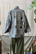 Load image into Gallery viewer, HF155 The Highlands Foundry Heirloom Cream/Navy Coverlet Coat
