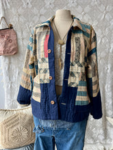 Load image into Gallery viewer, HF193 The Highlands Foundry Navy Calico Quilt Utility Jacket