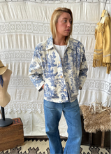 Load image into Gallery viewer, Blue Toile Utility Jacket