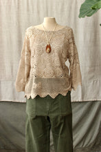 Load image into Gallery viewer, HF171 The Highlands Foundry Tan Heirloom Crochet Top