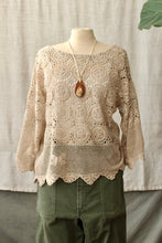Load image into Gallery viewer, HF171 The Highlands Foundry Tan Heirloom Crochet Top