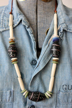 Load image into Gallery viewer, The Highlands Foundry Black Murini Trade bead Necklace THF128