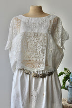 Load image into Gallery viewer, The Highlands Foundry White Linen Embroidered + Lace Box Top THF64