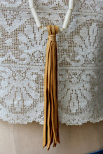 Load image into Gallery viewer, The Highlands Foundry Natural Trade bead + Deerskin Fringe Necklace THF95