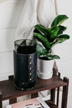 Load image into Gallery viewer, Hand Blown Glass Vessel with Leather Wrap