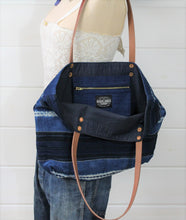 Load image into Gallery viewer, Indigo Stripe Tote