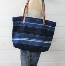 Load image into Gallery viewer, Indigo Stripe Tote