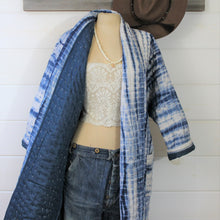 Load image into Gallery viewer, Indigo Shibori Quilted Duster