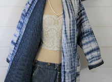 Load image into Gallery viewer, Indigo Shibori Quilted Duster