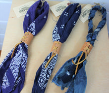 Load image into Gallery viewer, Indigo Mud Cloth Neckerchief