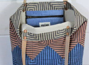 Natural Dyed Ticking Tote
