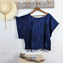 Load image into Gallery viewer, Sashiko Stitch Indigo Top (SOLD)