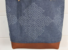 Load image into Gallery viewer, Denim Sashiko Stitch Tote