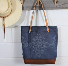 Load image into Gallery viewer, Denim Sashiko Stitch Tote