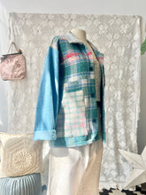 Load image into Gallery viewer, HF186 The Highlands Foundry Blue Kantha + Denim Sleeve Utility Jacket
