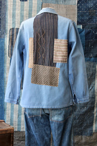 The Highlands Foundry Sashiko Stitch Indigo Chore Jacket THF115