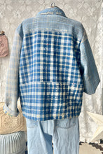 Load image into Gallery viewer, HF187 The Highlands Foundry Blue Plaid Kantha Quilt Utility Jacket