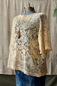 HF172 The Highlands Foundry Natural Heirloom Crochet Top