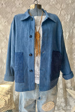 Load image into Gallery viewer, HF184 The Highlands Foundry Indigo Solid Grain Sack Utility Jacket