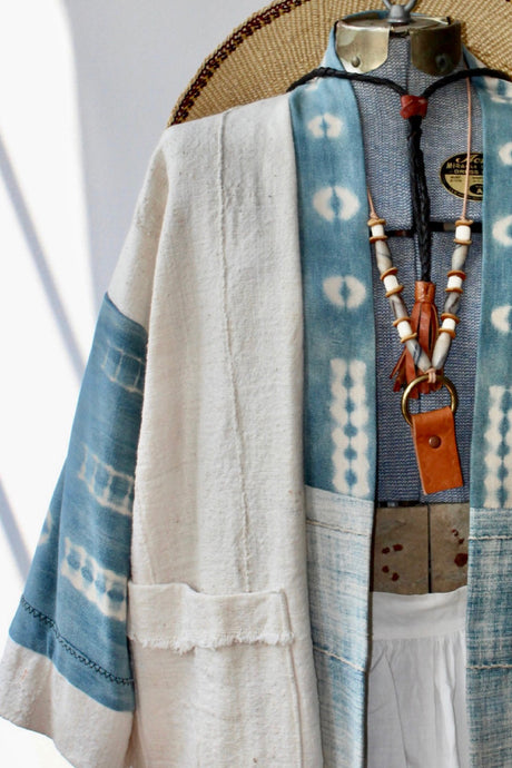 The Highlands Foundry Natural Mossi + Shibori Jacket THF7