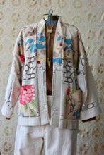 Load image into Gallery viewer, The Highlands Foundry Openweave Crochet + Print Haori Jacket THF103