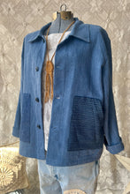 Load image into Gallery viewer, HF184 The Highlands Foundry Indigo Solid Grain Sack Utility Jacket