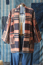 Load image into Gallery viewer, The Highlands Foundry Indigo + Pink Heirloom Coverlet Coat THF133
