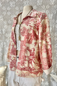 HF189 The Highlands Foundry Red Toile Utility Jacket