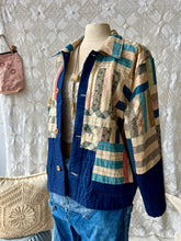 Load image into Gallery viewer, HF193 The Highlands Foundry Navy Calico Quilt Utility Jacket