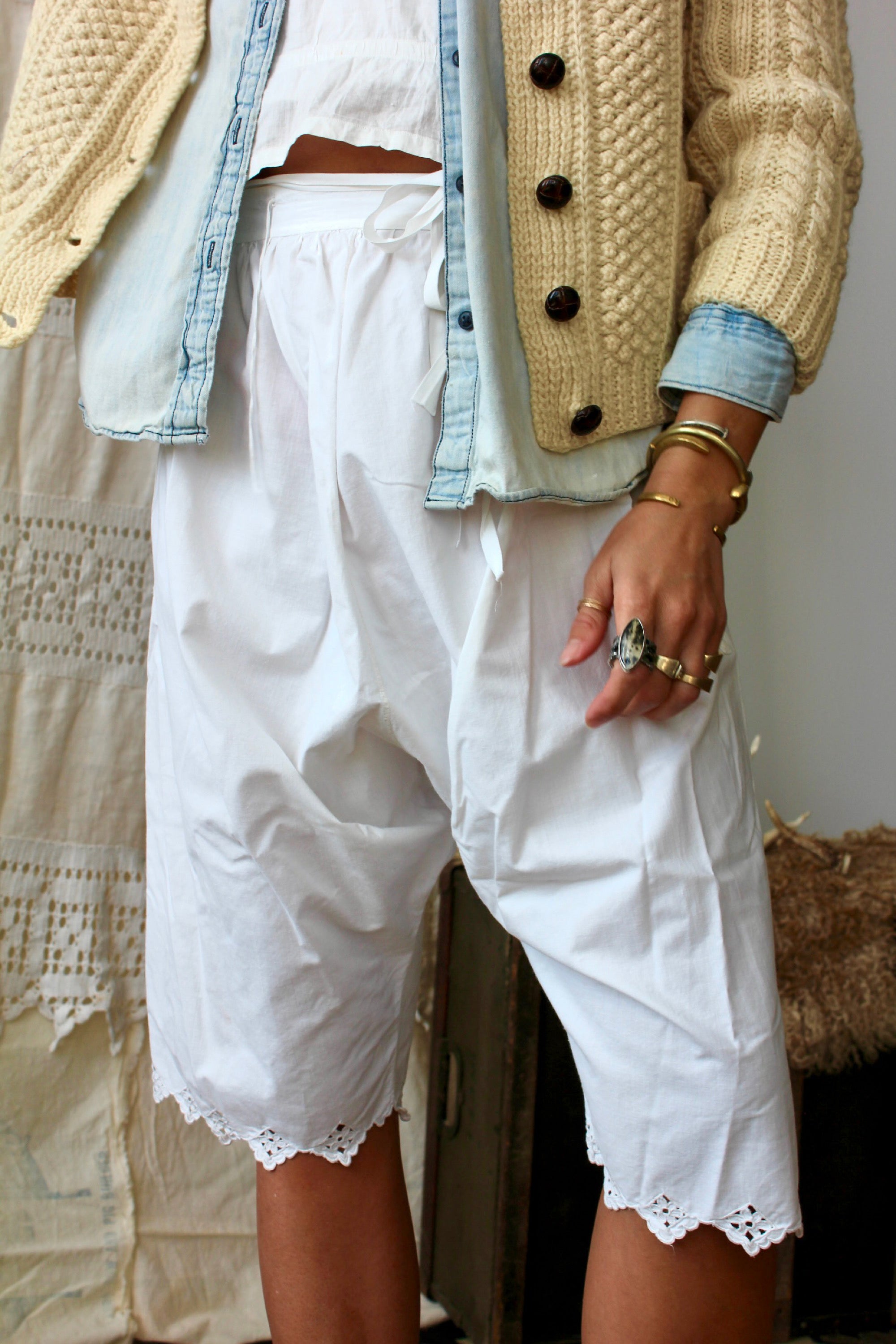 HF205 Antique White Victorian Pantaloons selected by The Highlands