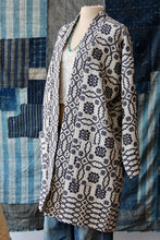 Load image into Gallery viewer, The Highlands Foundry White + Indigo Heirloom Coverlet Duster THF134