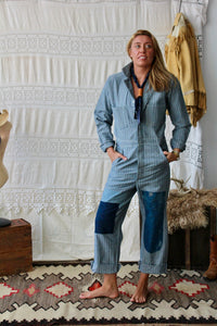 HF236 The Highlands Foundry Quilt Patch Denim Coverall