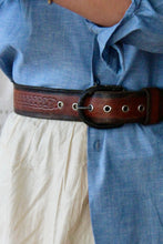 Load image into Gallery viewer, HF202 Vintage Tooled Leather Belt selected by The Highlands Foundry