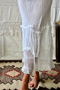 HF226 Vintage White Eyelet Tiered Skirt Selected by The Highlands Foundry