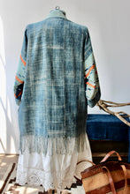 Load image into Gallery viewer, The Highlands Foundry Solid Indigo + Ikat Haori Jacket THF9