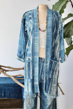 Load image into Gallery viewer, The Highlands Foundry Long Indigo Shibori Duster THF6