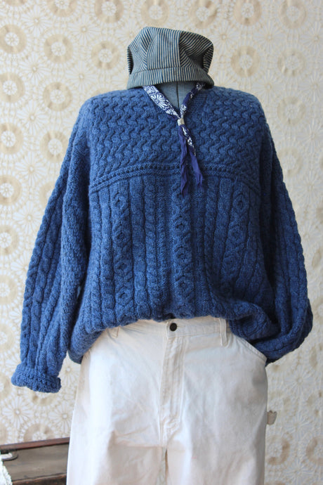 Vintage Navy Fisherman's Sweater Selected by The Highlands Foundry THF131