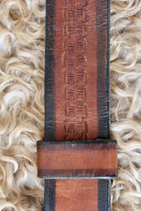 HF202 Vintage Tooled Leather Belt selected by The Highlands Foundry