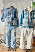 Load image into Gallery viewer, HF187 The Highlands Foundry Blue Plaid Kantha Quilt Utility Jacket