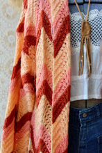 Load image into Gallery viewer, The Highlands Foundry Peach Zig Zag Crochet Duster THF145