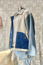 Load image into Gallery viewer, HF188 The Highlands Foundry Denim + Grain Sack Utility Jacket