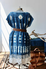 Load image into Gallery viewer, The Highlands Foundry Medium Indigo Shibori Tunic Dress THF12