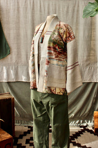 HF167  The Highlands Foundry Grain Sack Patched Haori Jacket
