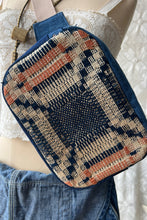 Load image into Gallery viewer, HF197 The Highlands Foundry Indigo/Red Coverlet Crossbody Bag