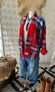 The Highlands Foundry Heritage Red Plaid Blanket Coat