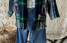 Load image into Gallery viewer, The Highlands Foundry Heritage Navy/Green Plaid Blanket Coat