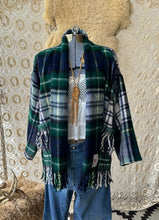 Load image into Gallery viewer, The Highlands Foundry Heritage Navy/Green Plaid Blanket Coat