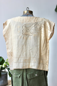 The Highlands Foundry Tan Heirloom Embroidered Box Top THF60