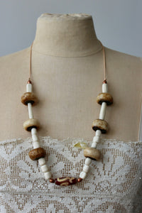 The Highlands Foundry  Large Tan Trade Bead Necklace THF96
