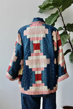 Load image into Gallery viewer, The Highlands Foundry Indigo Log Cabin Quilt Coat THF34